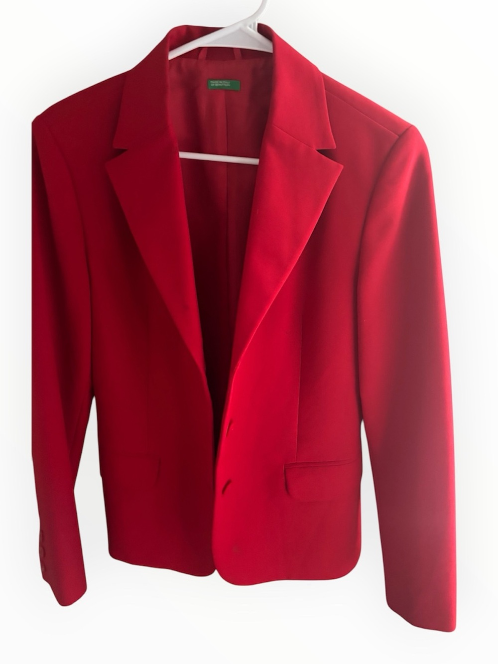 Vintage United Colors of Benetton Red Blazer Made in Italy size 42